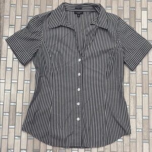 Talbots Black and White Striped Shirt